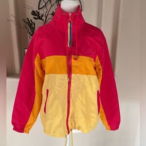 Ashley by 26 International Women's Rainbow Yellow Red Windbreaker Jacket M NWT